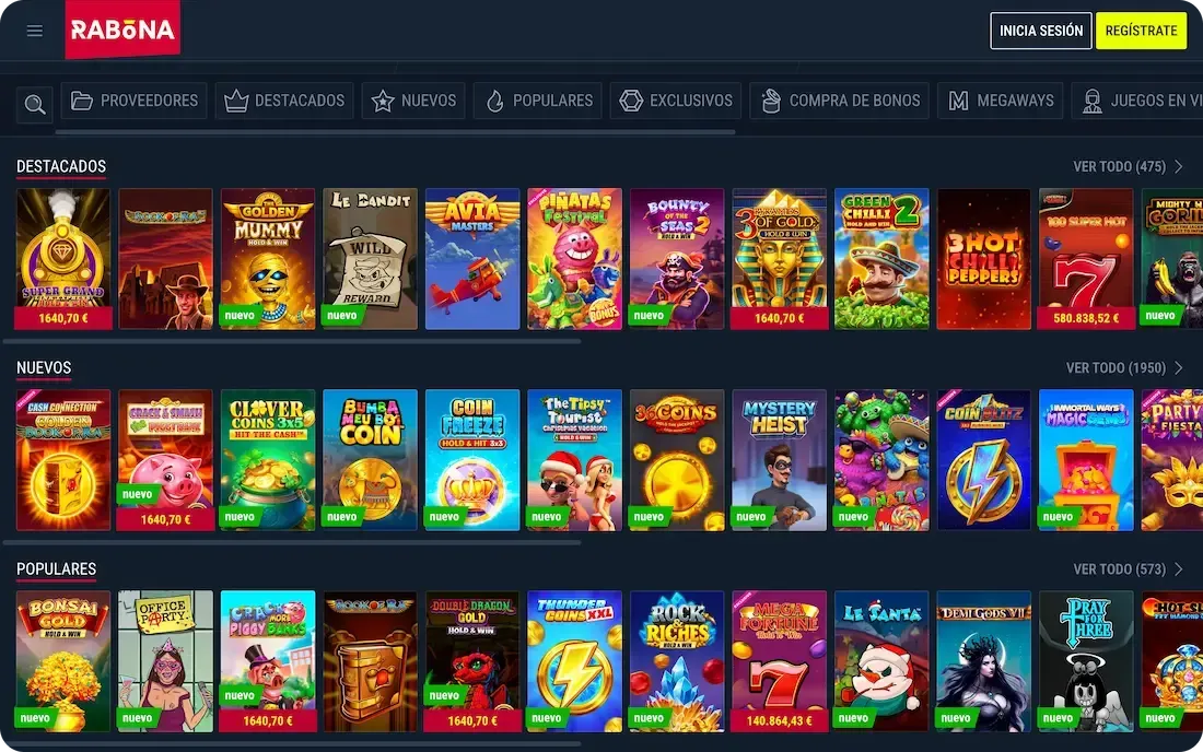 juegos del casino rabona
